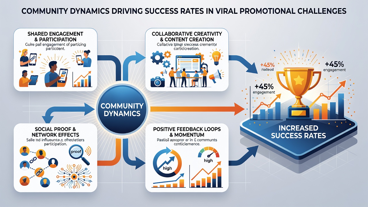 Diverse online community members analyzing campaign metrics together on shared screens