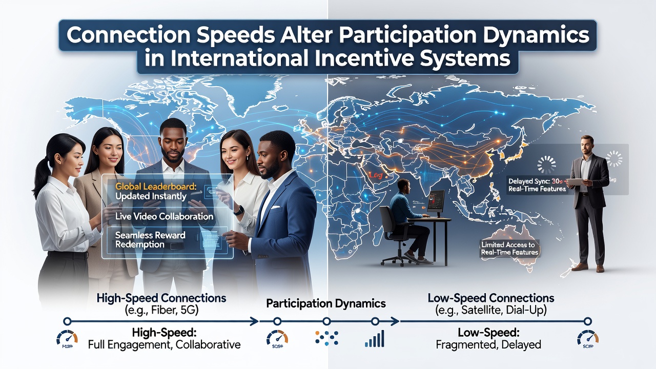 Close-up of network speed test results overlaid on a digital reward interface showing participation barriers