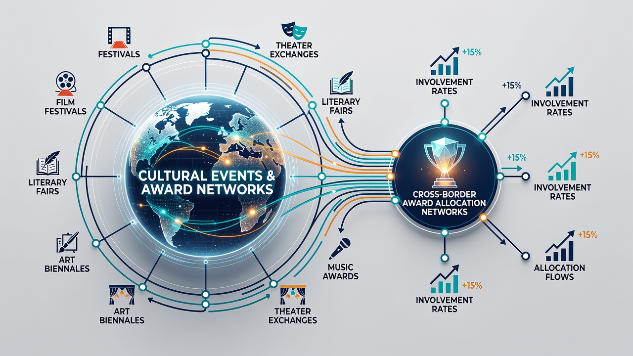 Global networks responding to cultural event cycles in award systems